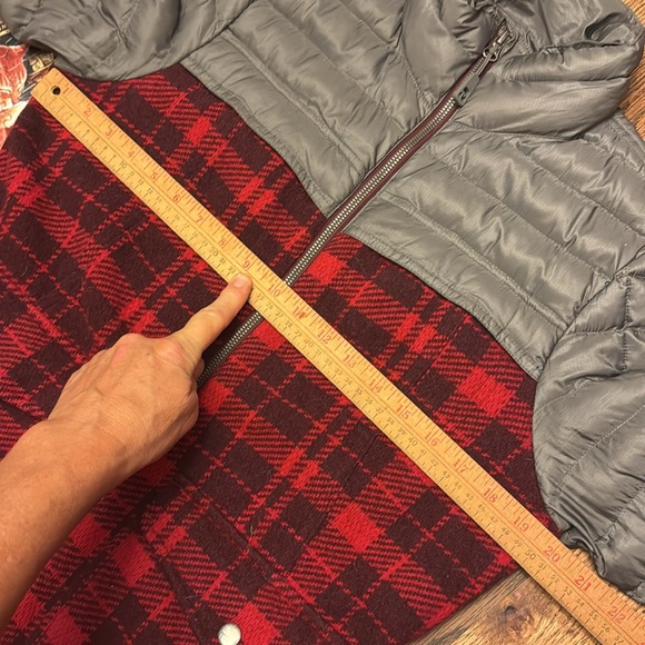 Toad&Co Breckinridge Parka Mahogany red plaid wool puffy hybrid jacket pockets M - Picture 6 of 14